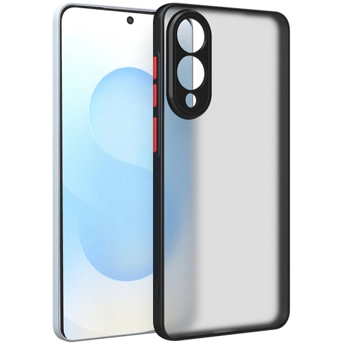 Samsung Galaxy S25 Edge Kılıf Kamera Korumalı Arkası Şeffaf Mat Silikon Kapak - Siyah