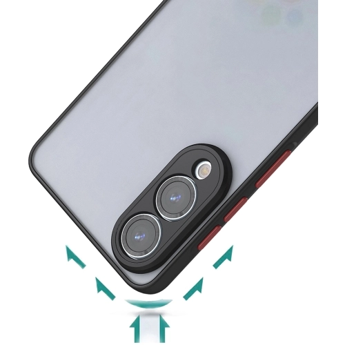 Samsung Galaxy S25 Edge Kılıf Kamera Korumalı Arkası Şeffaf Mat Silikon Kapak - Siyah