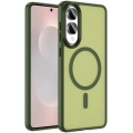 Samsung Galaxy S25 Edge Kılıf Magsafe Şarj Özellikli Renkli Mat Arka Yüzey Sio Kapak - Koyu Yeşil