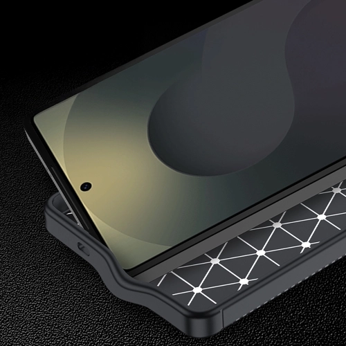 Samsung Galaxy S25 Edge Kılıf Silikon Parmak İzi Bırakmayan Karbon Soft Negro Kapak - Siyah