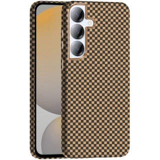 Samsung Galaxy S25 ile Uyumlu Kılıf MagSafe Şarj Özellikli Karbon Fiber Görünümlü Gros Kapak - Desert Titanyum