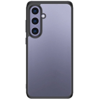 Samsung Galaxy S25 Kılıf Arkası Şeffaf Kenarları Silikon Lüks Roll Kapak - Siyah