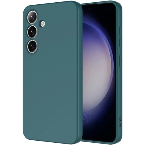 Samsung Galaxy S25 Kılıf İçi Kadife Mat Mara Lansman Silikon Kapak - Koyu Yeşil