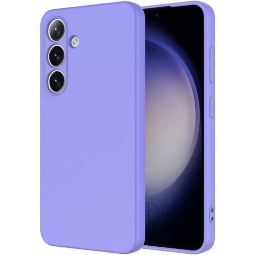 Samsung Galaxy S25 Kılıf İçi Kadife Mat Mara Lansman Silikon Kapak  - Lila