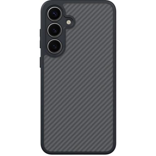 Samsung Galaxy S25 Kılıf Magsafe Şarj Özellikli Karbon Fiber Tasarımlı Zore Elnino Kapak - Siyah