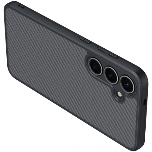 Samsung Galaxy S25 Kılıf Magsafe Şarj Özellikli Karbon Fiber Tasarımlı Zore Elnino Kapak - Siyah