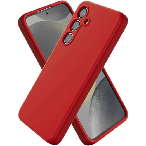 Samsung Galaxy S25 Kılıf Silikon Mat Esnek Kamera Korumalı Biye Kapak - Kırmızı