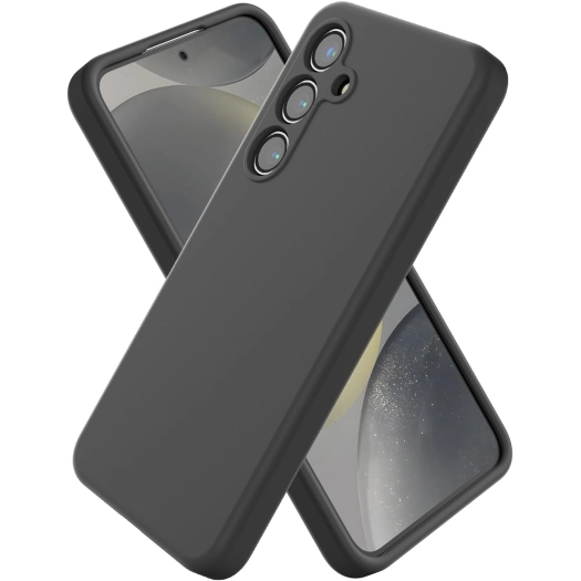 Samsung Galaxy S25 Kılıf Silikon Mat Esnek Kamera Korumalı Biye Kapak - Siyah