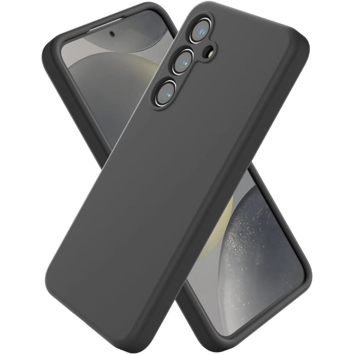 Samsung Galaxy S25 Kılıf Silikon Mat Esnek Kamera Korumalı Biye Kapak - Siyah