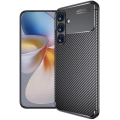 Samsung Galaxy S25 Kılıf Silikon Parmak İzi Bırakmayan Karbon Soft Negro Kapak - Siyah