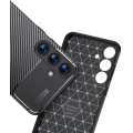 Samsung Galaxy S25 Kılıf Silikon Parmak İzi Bırakmayan Karbon Soft Negro Kapak - Siyah