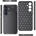Samsung Galaxy S25 Kılıf Silikon Parmak İzi Bırakmayan Karbon Soft Negro Kapak - Siyah