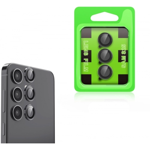 Samsung Galaxy S25 Lens Kamera Koruyucu Parmak İzi Bırakmaz CL-07 - Siyah