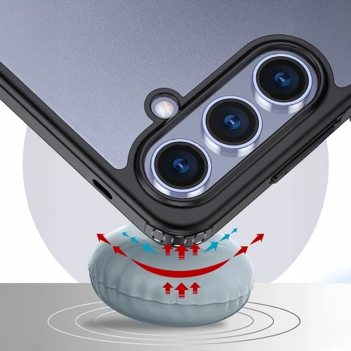 Samsung Galaxy S25 Plus Kılıf Arkası Şeffaf Kenarları Silikon Lüks Roll Kapak - Siyah