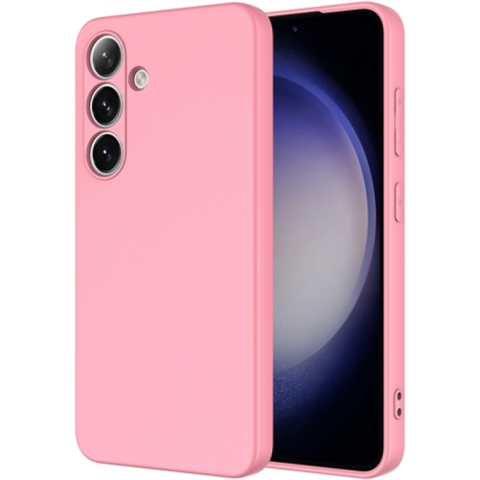 Samsung Galaxy S25 Plus Kılıf İçi Kadife Mat Mara Lansman Silikon Kapak  - Pembe