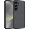 Samsung Galaxy S25 Plus Kılıf Magsafe Şarj Özellikli Karbon Fiber Tasarımlı Zore Elnino Kapak - Siyah