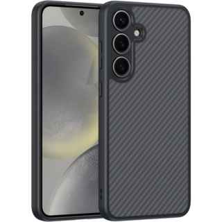 Samsung Galaxy S25 Plus Kılıf Magsafe Şarj Özellikli Karbon Fiber Tasarımlı Zore Elnino Kapak - Siyah