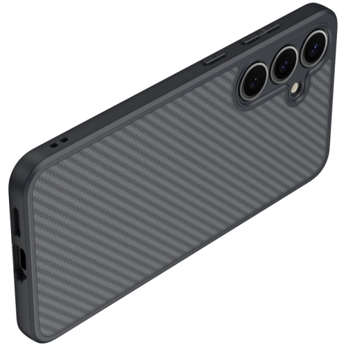 Samsung Galaxy S25 Plus Kılıf Magsafe Şarj Özellikli Karbon Fiber Tasarımlı Zore Elnino Kapak - Siyah