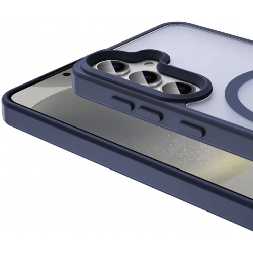 Samsung Galaxy S25 Plus Kılıf Magsafe Şarj Özellikli Renkli Mat Arka Yüzey Sio Kapak - Lacivert