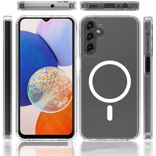 Samsung Galaxy S25 Plus Kılıf Magsafe Şarj Özellikli Şeffaf Sert PC Embos Kapak - Şeffaf