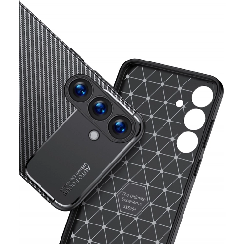 Samsung Galaxy S25 Plus Kılıf Silikon Parmak İzi Bırakmayan Karbon Soft Negro Kapak - Siyah