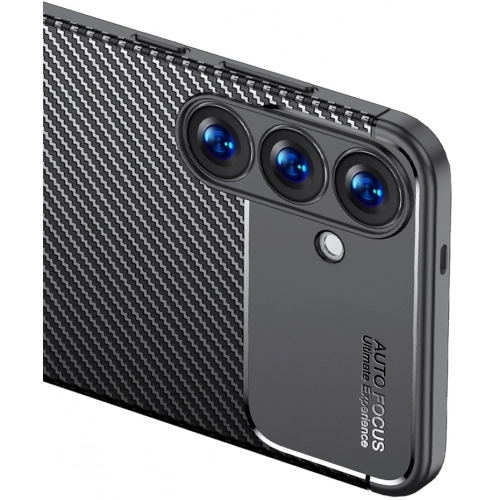 Samsung Galaxy S25 Plus Kılıf Silikon Parmak İzi Bırakmayan Karbon Soft Negro Kapak - Siyah