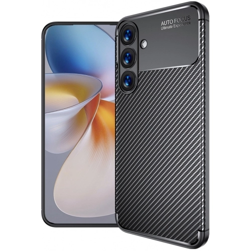 Samsung Galaxy S25 Plus Kılıf Silikon Parmak İzi Bırakmayan Karbon Soft Negro Kapak - Siyah