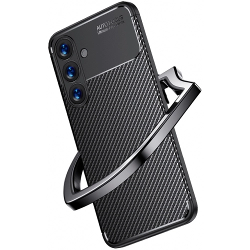 Samsung Galaxy S25 Plus Kılıf Silikon Parmak İzi Bırakmayan Karbon Soft Negro Kapak - Siyah