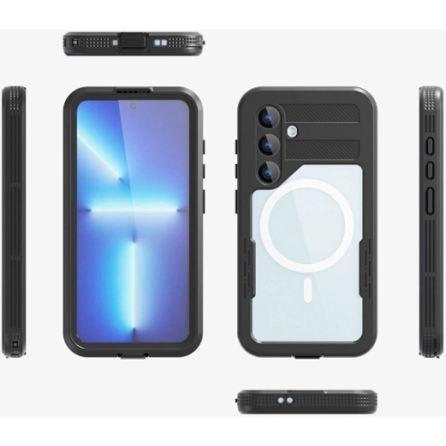 Samsung Galaxy S25 Plus Kılıf Su Geçirmez Toza Dayanıklı IP68 Sertifikalı 360 Tam Koruma Kapak - Siyah