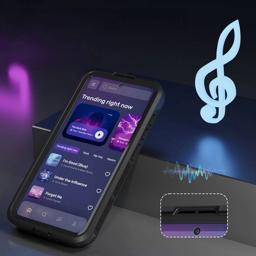 Samsung Galaxy S25 Plus Kılıf Su Geçirmez Toza Dayanıklı IP68 Sertifikalı 360 Tam Koruma Kapak - Siyah