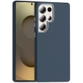 Samsung Galaxy S25 Ultra ile Uyumlu Kılıf MagSafe Şarj Özellikli Karbon Fiber Görünümlü Gros Kapak - Lacivert