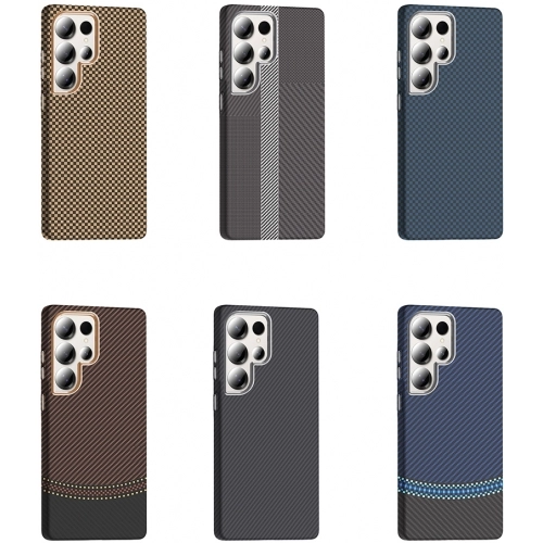 Samsung Galaxy S25 Ultra ile Uyumlu Kılıf MagSafe Şarj Özellikli Karbon Fiber Görünümlü Gros Kapak - Siyah