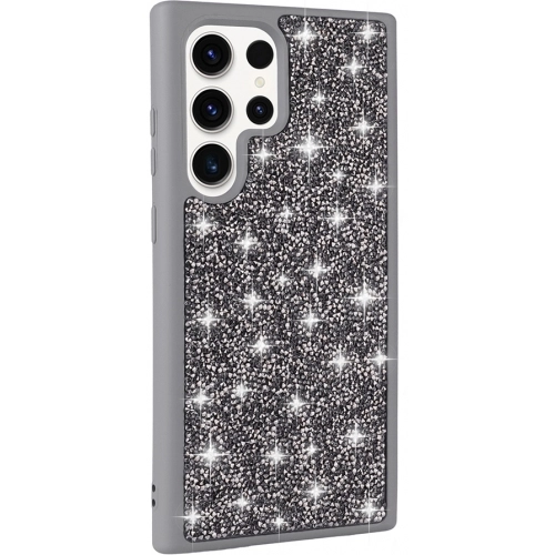 Samsung Galaxy S25 Ultra ile Uyumlu Kılıf Parlak Taşlı Tasarım Zore Pırlanta Kapak - Gold