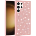 Samsung Galaxy S25 Ultra ile Uyumlu Kılıf Parlak Taşlı Tasarım Zore Pırlanta Kapak - Pembe