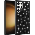 Samsung Galaxy S25 Ultra ile Uyumlu Kılıf Parlak Taşlı Tasarım Zore Pırlanta Kapak - Siyah