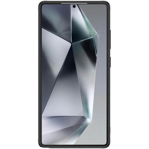 Samsung Galaxy S25 Ultra Kılıf Arkası Şeffaf Kenarları Silikon Lüks Roll Kapak - Siyah