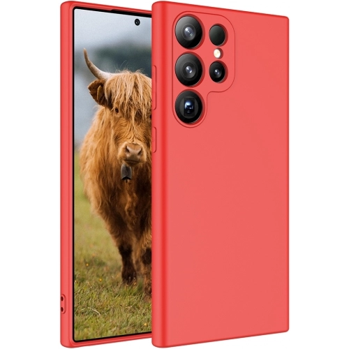 Samsung Galaxy S25 Ultra Kılıf İçi Kadife Mat Mara Lansman Silikon Kapak - Kırmızı