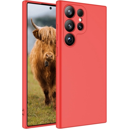 Samsung Galaxy S25 Ultra Kılıf İçi Kadife Mat Mara Lansman Silikon Kapak  - Kırmızı