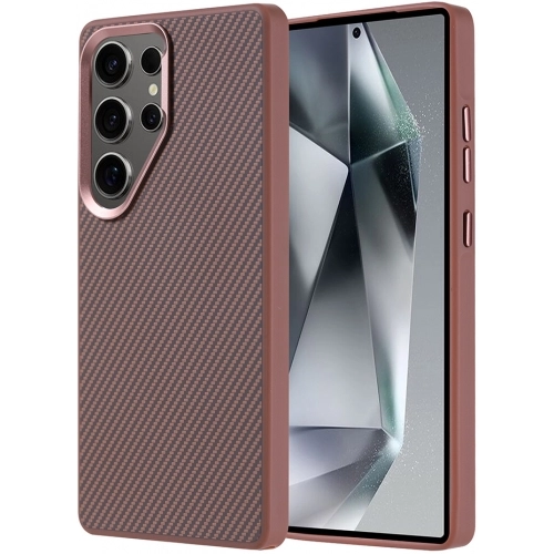 Samsung Galaxy S25 Ultra Kılıf Magsafe Şarj Özellikli Karbon Fiber Görünümlü TPU Zore Troy Kapak - Gri