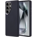 Samsung Galaxy S25 Ultra Kılıf Magsafe Şarj Özellikli Karbon Fiber Görünümlü TPU Zore Troy Kapak - Siyah