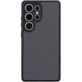 Samsung Galaxy S25 Ultra Kılıf Magsafe Şarj Özellikli Karbon Fiber Tasarımlı Zore Elnino Kapak - Siyah