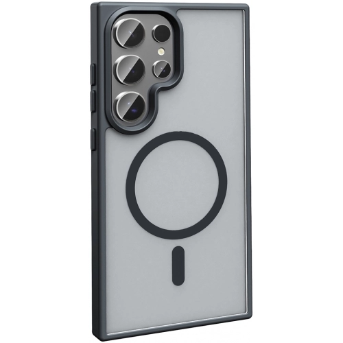 Samsung Galaxy S25 Ultra Kılıf Magsafe Şarj Özellikli Renkli Mat Arka Yüzey Sio Kapak - Gri