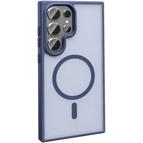 Samsung Galaxy S25 Ultra Kılıf Magsafe Şarj Özellikli Renkli Mat Arka Yüzey Sio Kapak - Lacivert