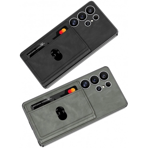 Samsung Galaxy S25 Ultra Kılıf Magsafe Şarj Özellikli Suni Deri Tasarımlı Kıpta Ayrılabilen Kartlıklı Kapak - Siyah