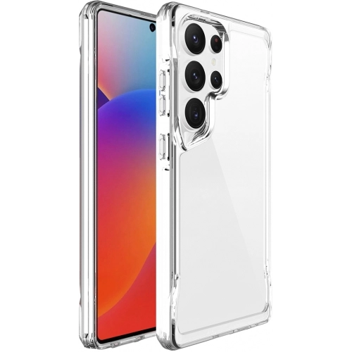 Samsung Galaxy S25 Ultra Kılıf Şeffaf TPU Kenarları Esnek Crystal T-Max Kapak - Şeffaf