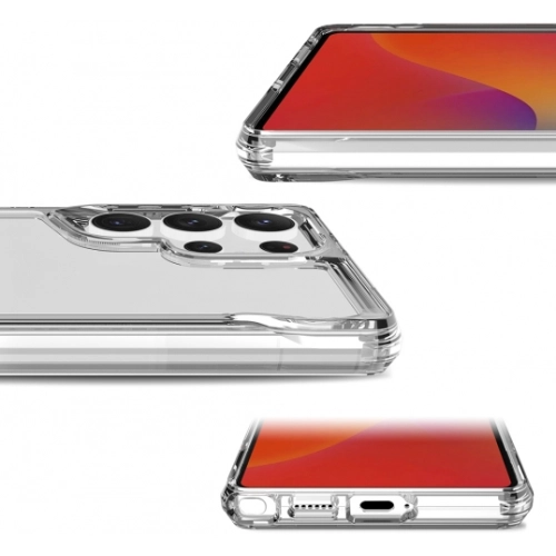 Samsung Galaxy S25 Ultra Kılıf Şeffaf TPU Kenarları Esnek Crystal T-Max Kapak - Şeffaf