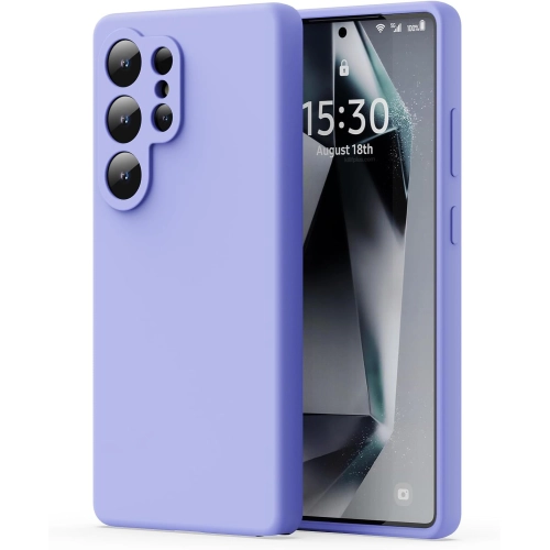 Samsung Galaxy S25 Ultra Kılıf Silikon Mat Esnek Kamera Korumalı Biye Kapak - Lila