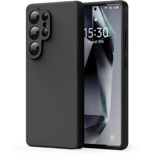 Samsung Galaxy S25 Ultra Kılıf Silikon Mat Esnek Kamera Korumalı Biye Kapak - Siyah