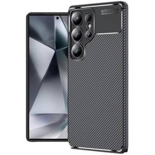 Samsung Galaxy S25 Ultra Kılıf Silikon Parmak İzi Bırakmayan Karbon Soft Negro Kapak - Siyah