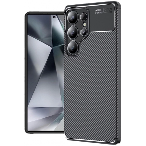 Samsung Galaxy S25 Ultra Kılıf Silikon Parmak İzi Bırakmayan Karbon Soft Negro Kapak - Siyah